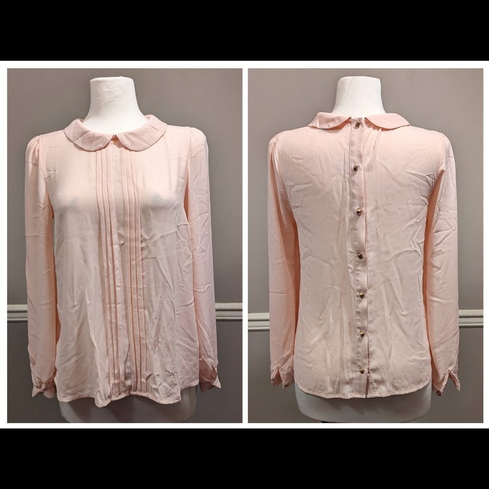 Forever 21 Size S Pink Collared Top Blouse